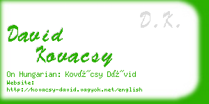 david kovacsy business card